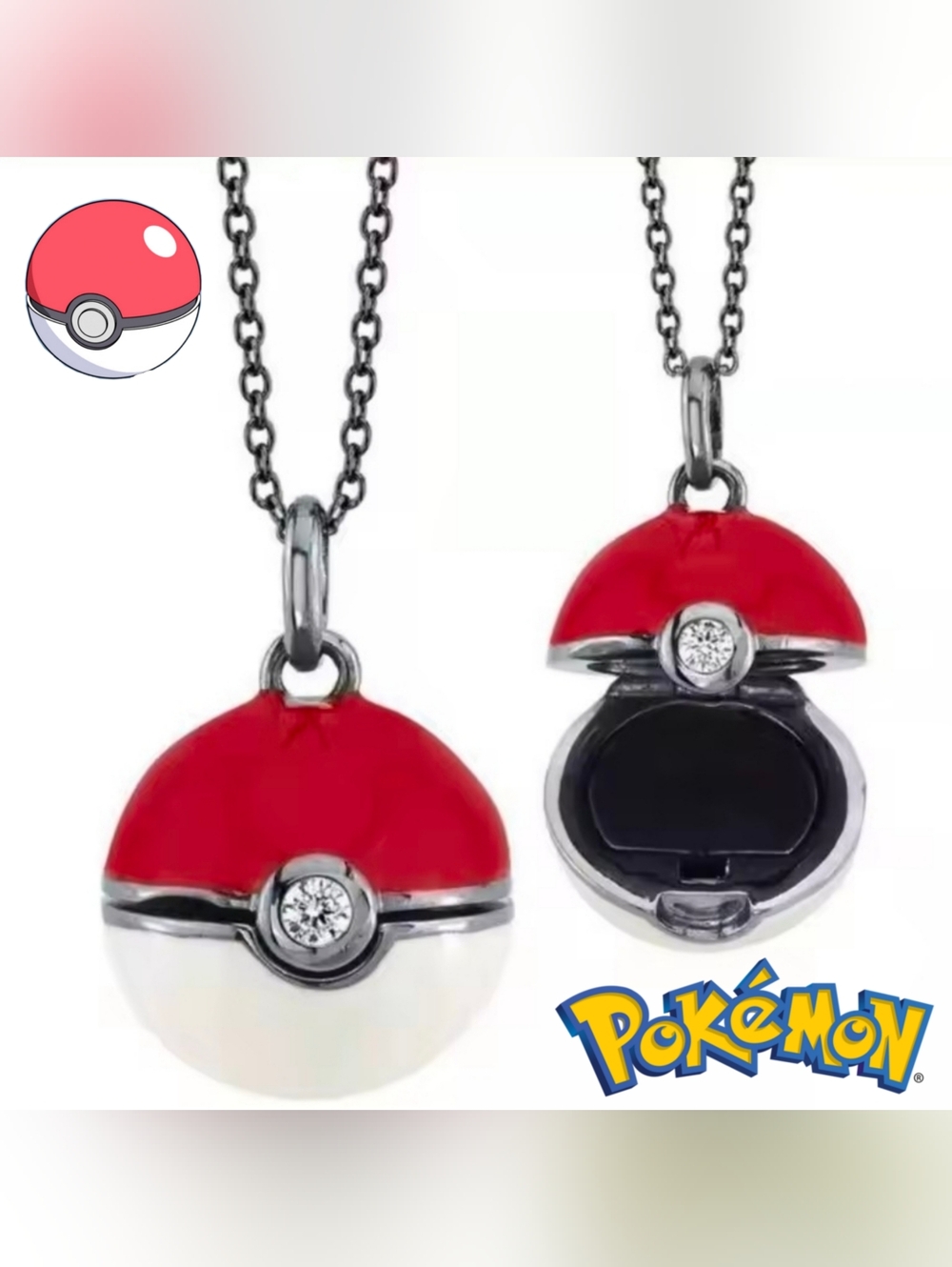 Pokemon Pokeball Locket Necklace
